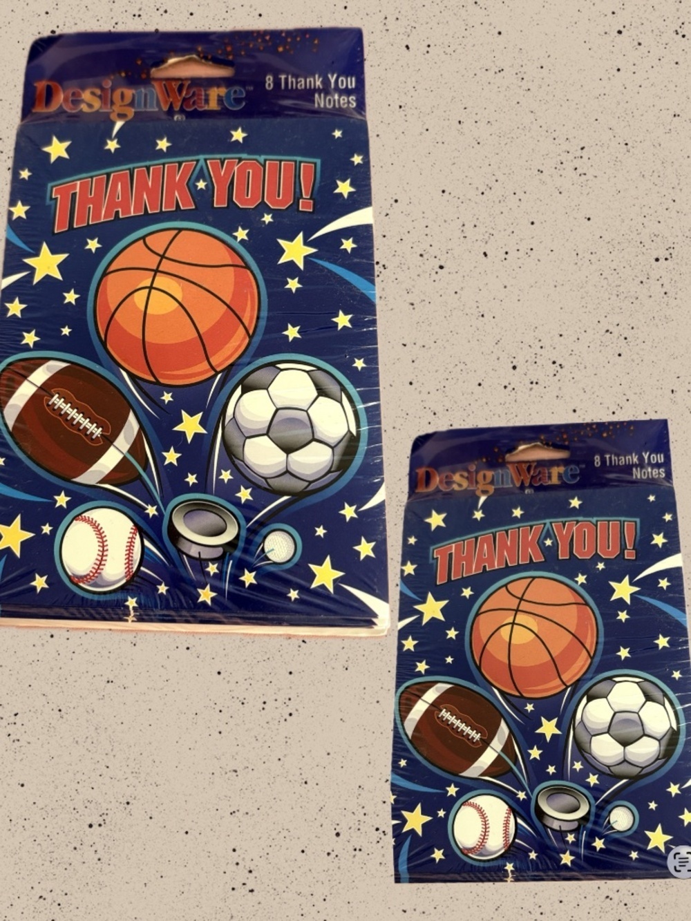 DesignWare All Sports Thank You Notes 8 Ct American Greetings Y2K Vintage 2-Pack